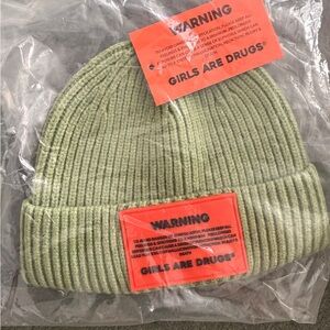 Girls Are Drugs Olive Knit Beanie